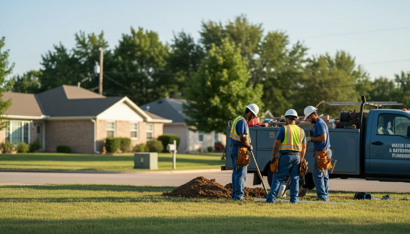 Residential water line and bathroom plumbing service in Liberty, KS